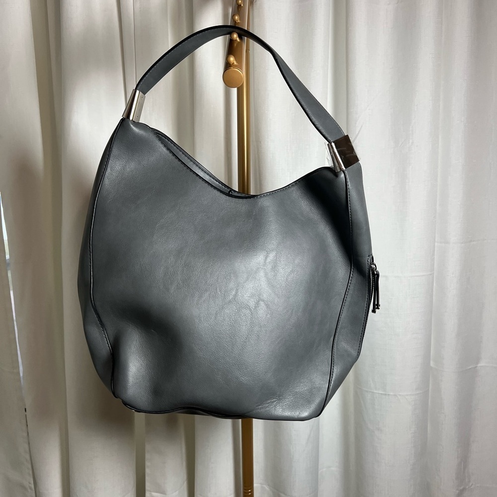 Alfani Chic Gray Hobo Bag with Leather Finish - Picture 1 of 9